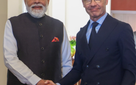 Indian PM Narendra Modi with Swedish PM Ulf Kristersson